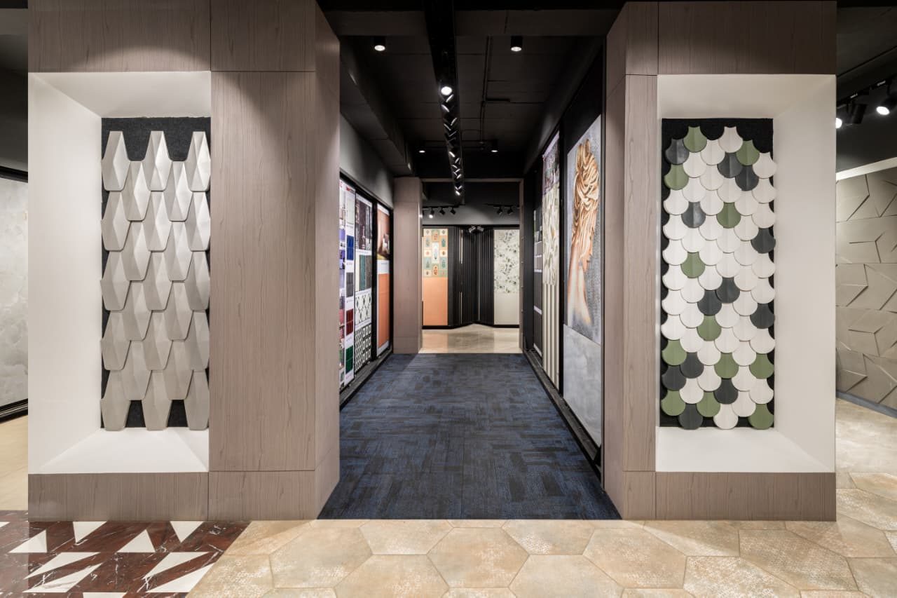 Three-dimensional architectural surface panels at the IDC studio, Mohali